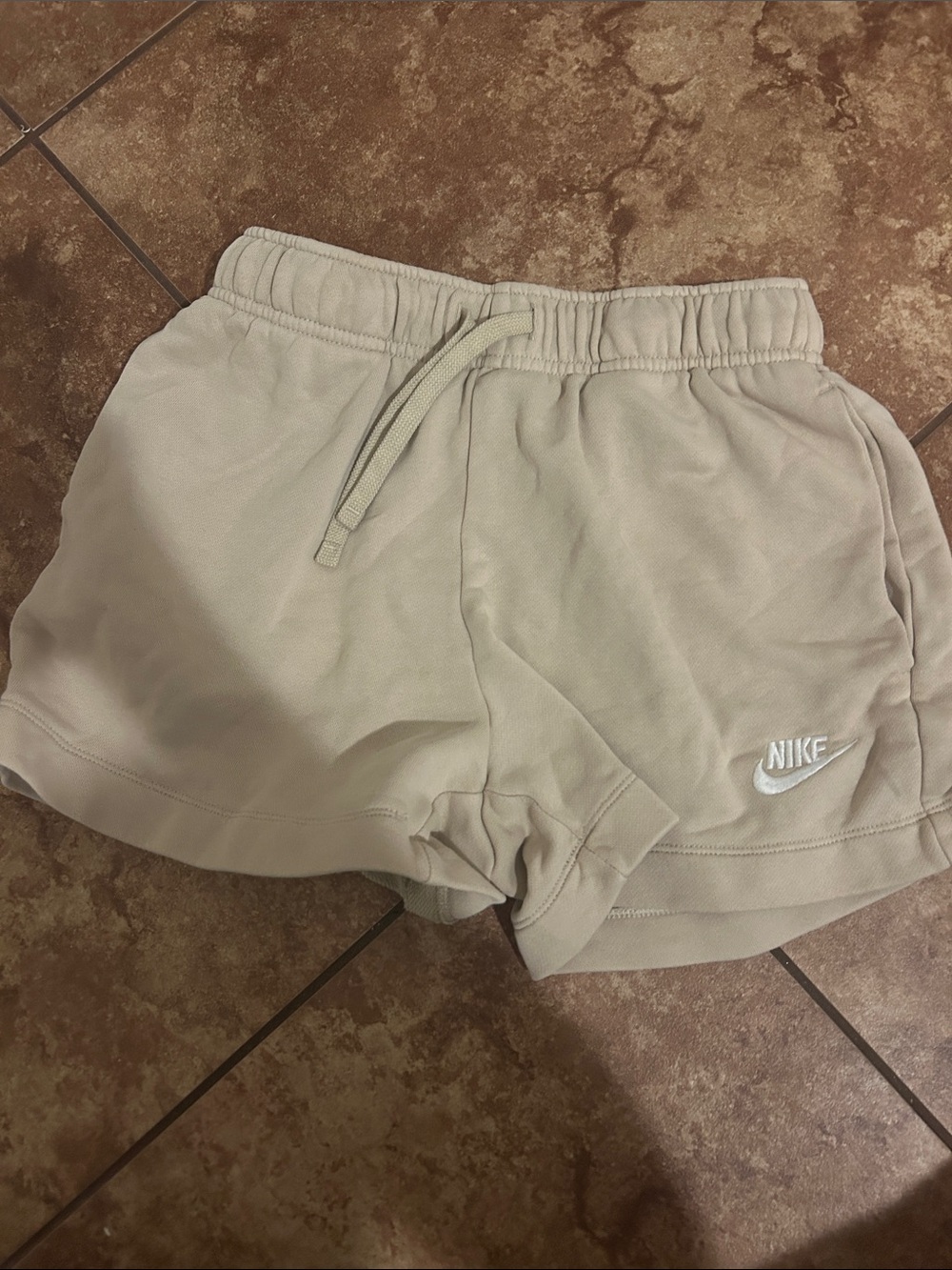 Nike Women's Beige Athletic Fleece Shorts